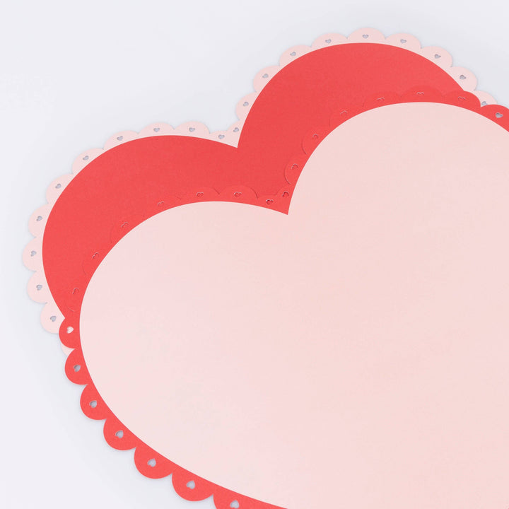 Scalloped Heart Paper Placemats Meri Meri Scalloped Heart Paper Placemats Bonjour Fete - Party Supplies