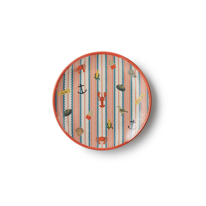 Seaside Melamine Dessert Plate Set Rifle Paper Co. Seaside Melamine Dessert Plate Set Bonjour Fete - Party Supplies