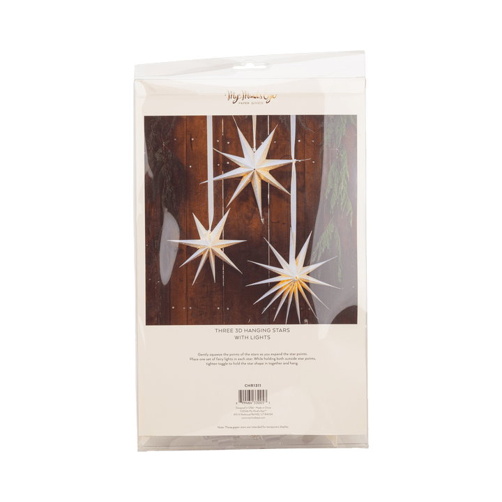 Light Up Paper Stars - set of 3