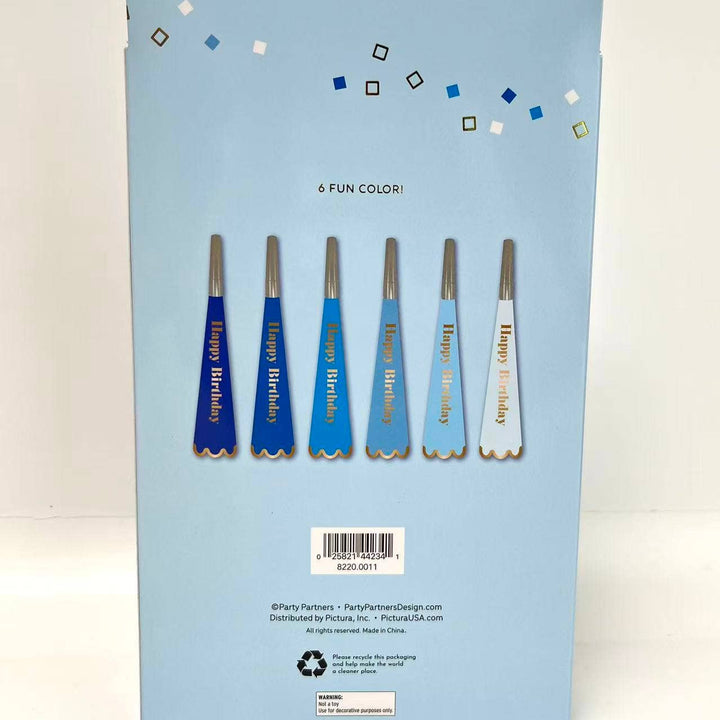 Blue Happy Birthday Tooters Party Partners Blue Happy Birthday Tooters Bonjour Fete - Party Supplies