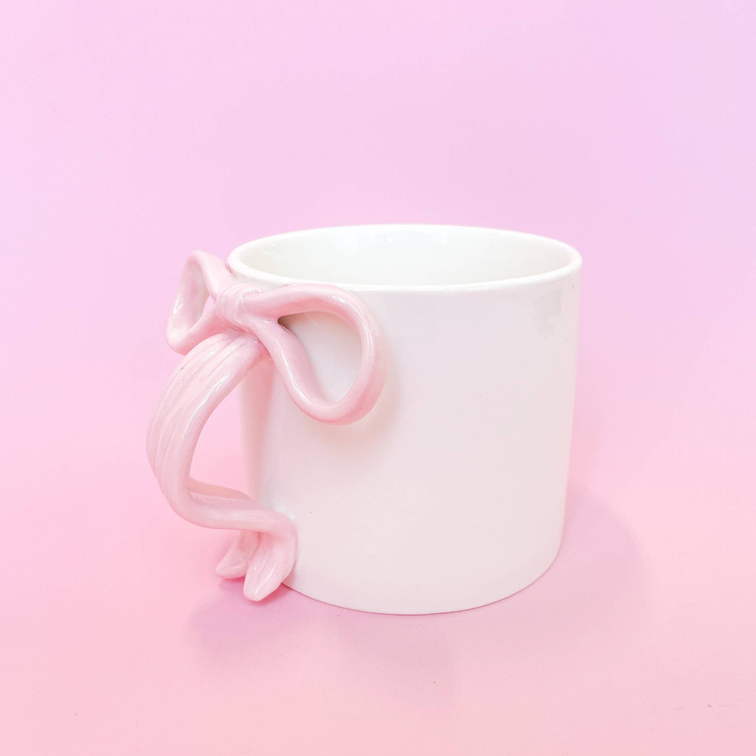 Pink Bow Ceramic Mug Bonjour Fete Party Supplies Drinkware & Bar