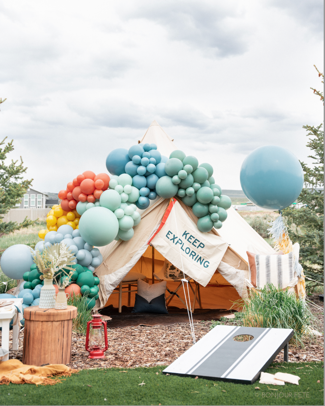 camp theme party campsite party camping party tent outdoor party 