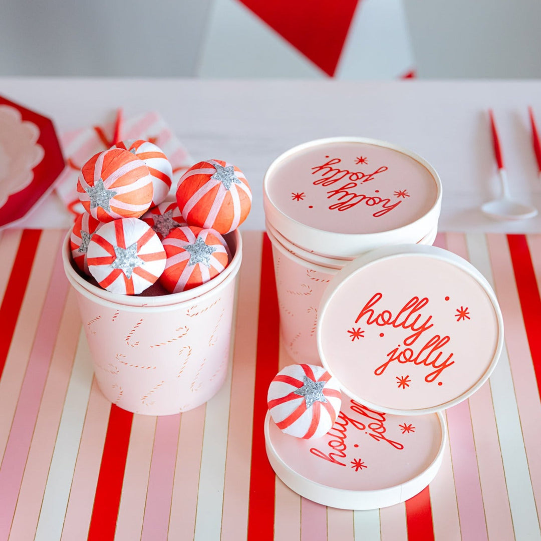 CANDY CANE PINK TREAT CUPS My Mind’s Eye 0 Faire Bonjour Fete - Party Supplies