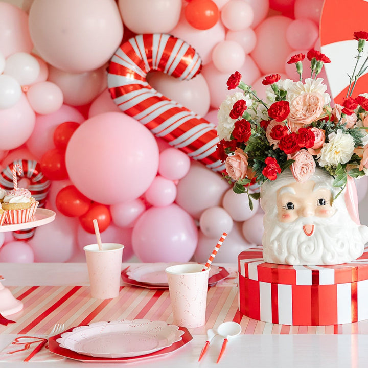 CANDY CANE PINK SCALLOPED PLATES My Mind’s Eye 0 Faire Bonjour Fete - Party Supplies