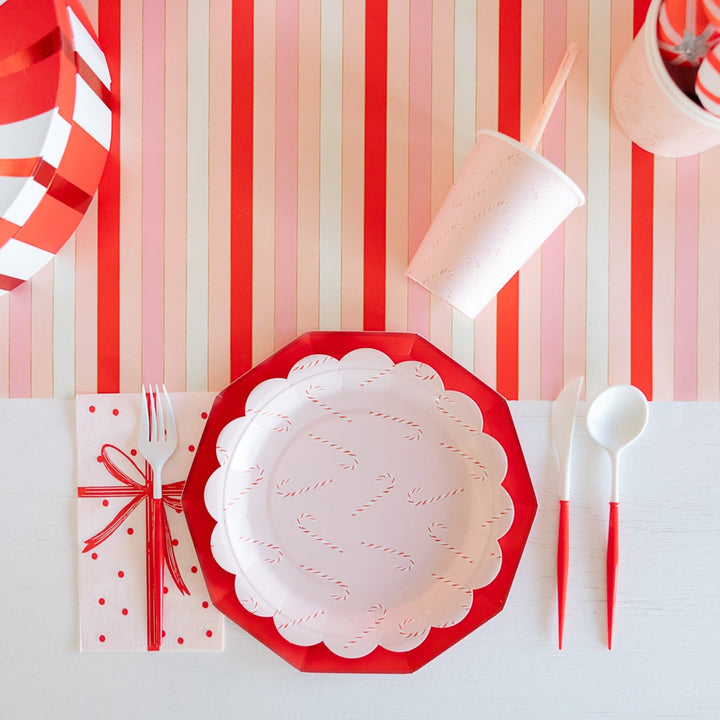 FANCY RED & WHITE CUTLERY Sophistiplate Not on Sale Bonjour Fete - Party Supplies