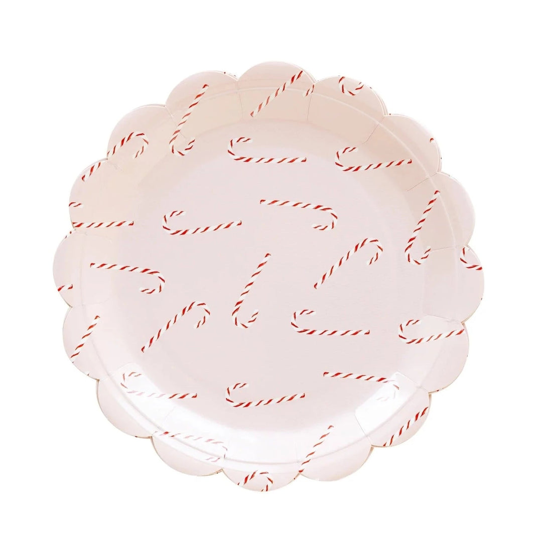 Candy Cane Pink Scalloped Plates Bonjour Fete Party Supplies Christmas Holiday Party Supplies