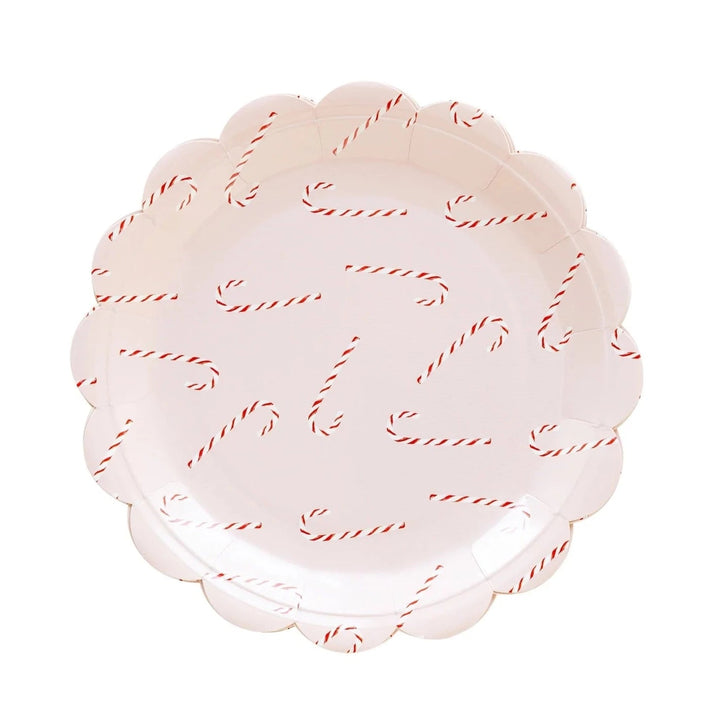 Candy Cane Pink Scalloped Plates Bonjour Fete Party Supplies Christmas Holiday Party Supplies