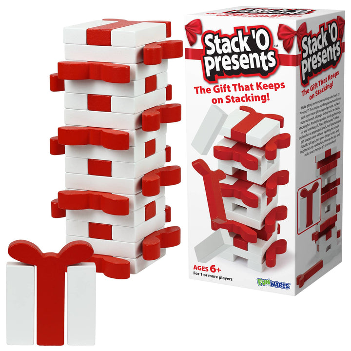 CHRISTMAS PRESENTS STACKING GAME Funwares Stocking Stuffers & Holiday Party Favors CHRISTMAS PRESENTS STACKING GAME Bonjour Fete - Party Supplies