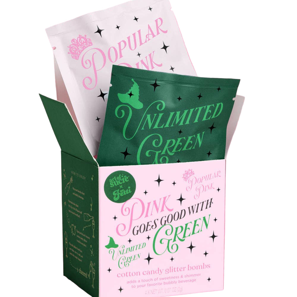 Pink + Green Glitter Bombs - 4 cotton candy glitter bombs xo, Fetti Pink + Green Glitter Bombs - 4 cotton candy glitter bombs Bonjour Fete - Party Supplies