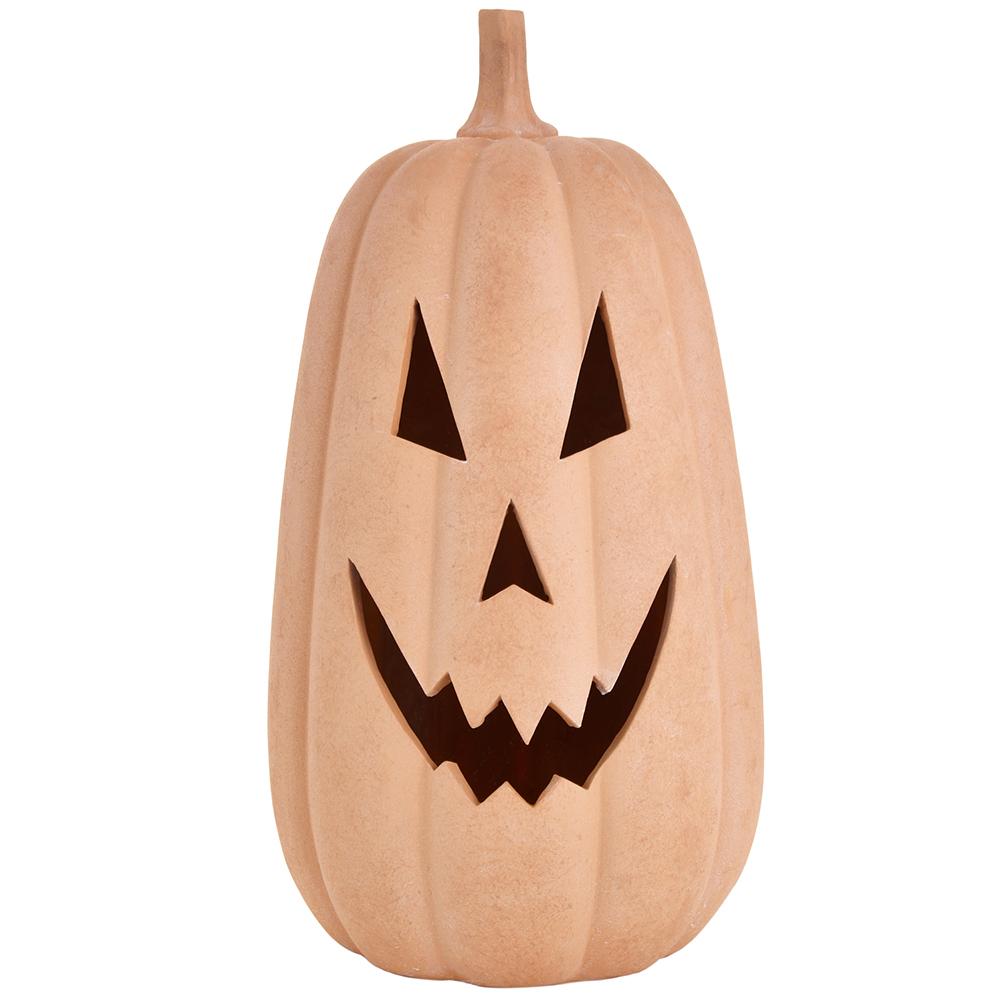 TERRACOTTA JACK-O-LANTERN DECORATION Allstate Floral Halloween Home Decor LARGE TERRACOTTA JACK-O-LANTERN DECORATION Bonjour Fete - Party Supplies