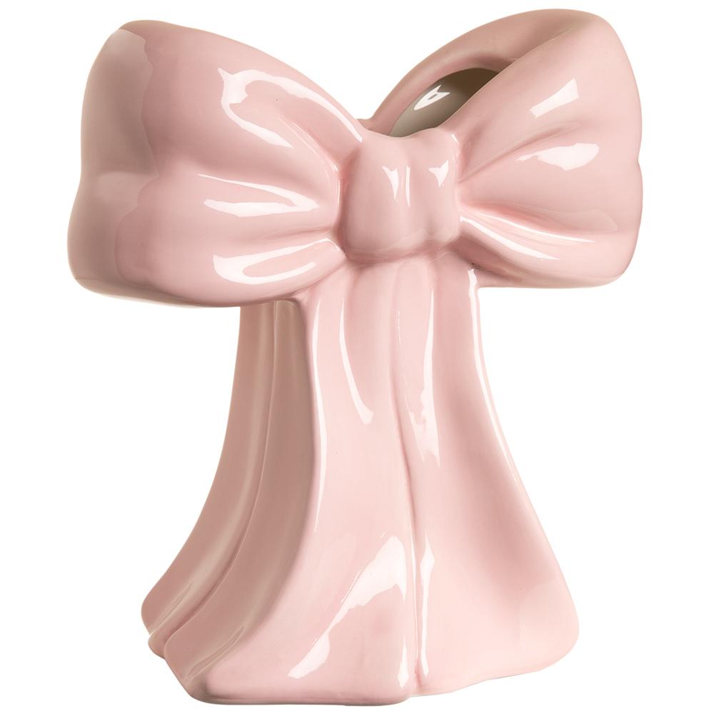 PINK BOW VASE Allstate Floral Christmas Holiday Kitchen & Entertaining PINK BOW VASE Bonjour Fete - Party Supplies