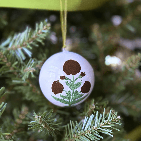 Chocolate Poppy Christmas Ornament - Set of 3
