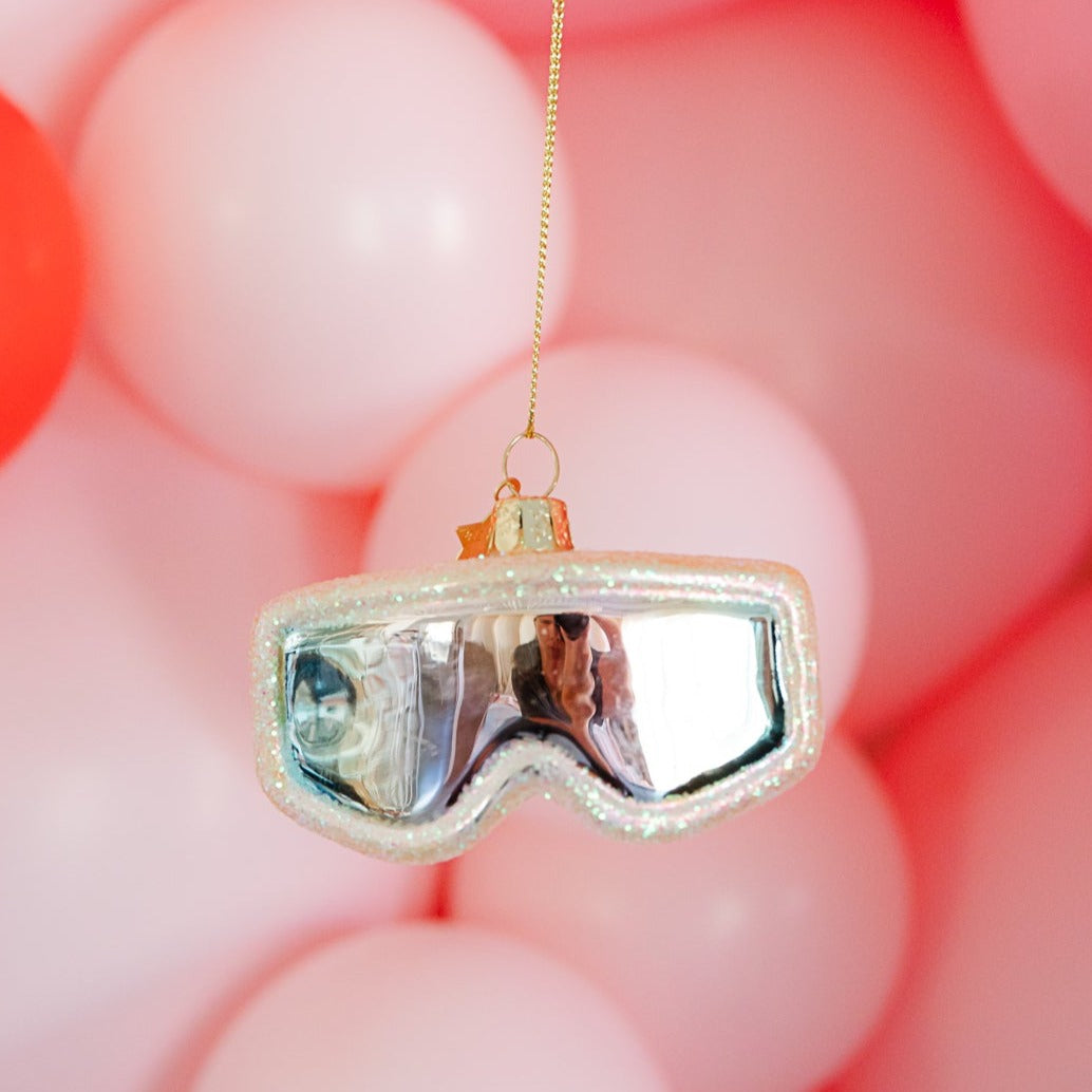 PINK SKI GOGGLES GLASS ORNAMENT Vondels Bonjour Fete - Party Supplies