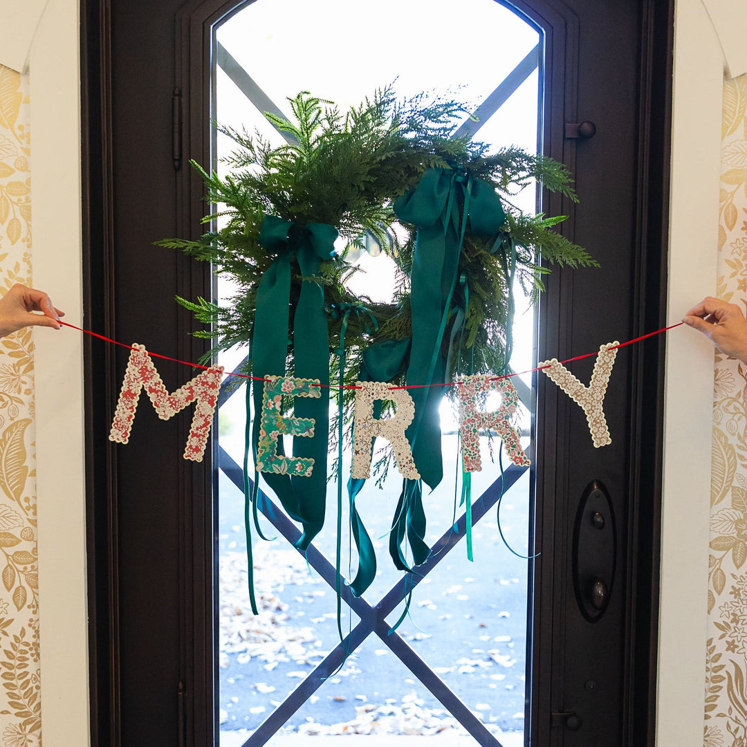 MERI MERI X LIBERTY MERRY CHRISTMAS GARLAND SET Meri Meri Christmas Holiday Party Decorations MERI MERI X LIBERTY MERRY CHRISTMAS GARLAND SET Bonjour Fete - Party Supplies