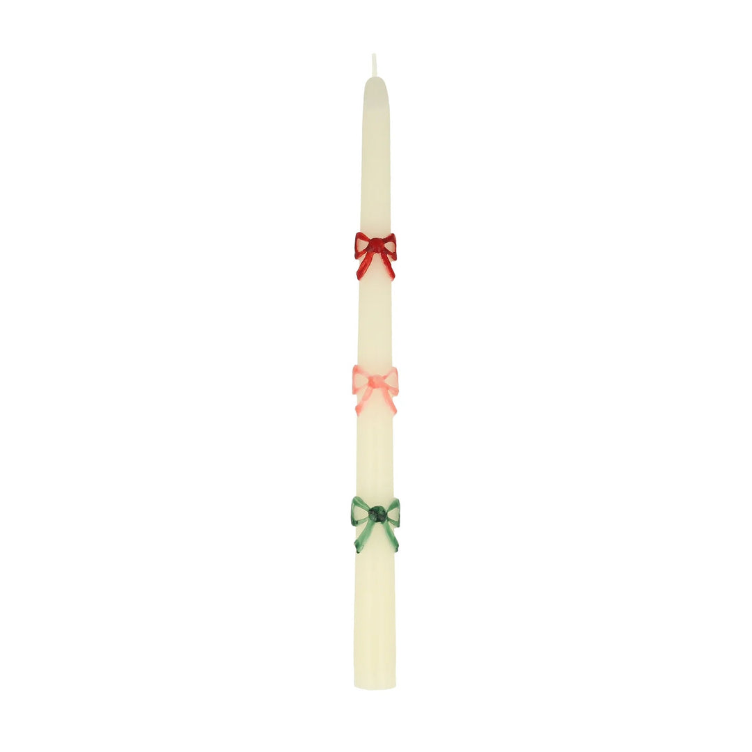 MULTICOLOR BOW TAPER CANDLE Meri Meri Bonjour Fete - Party Supplies