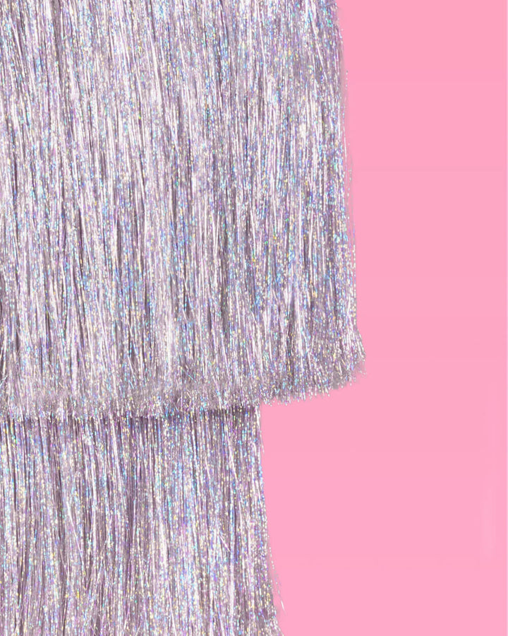 SILVER FRINGE CHANDELIER DECORATION - Bonjour Fête 