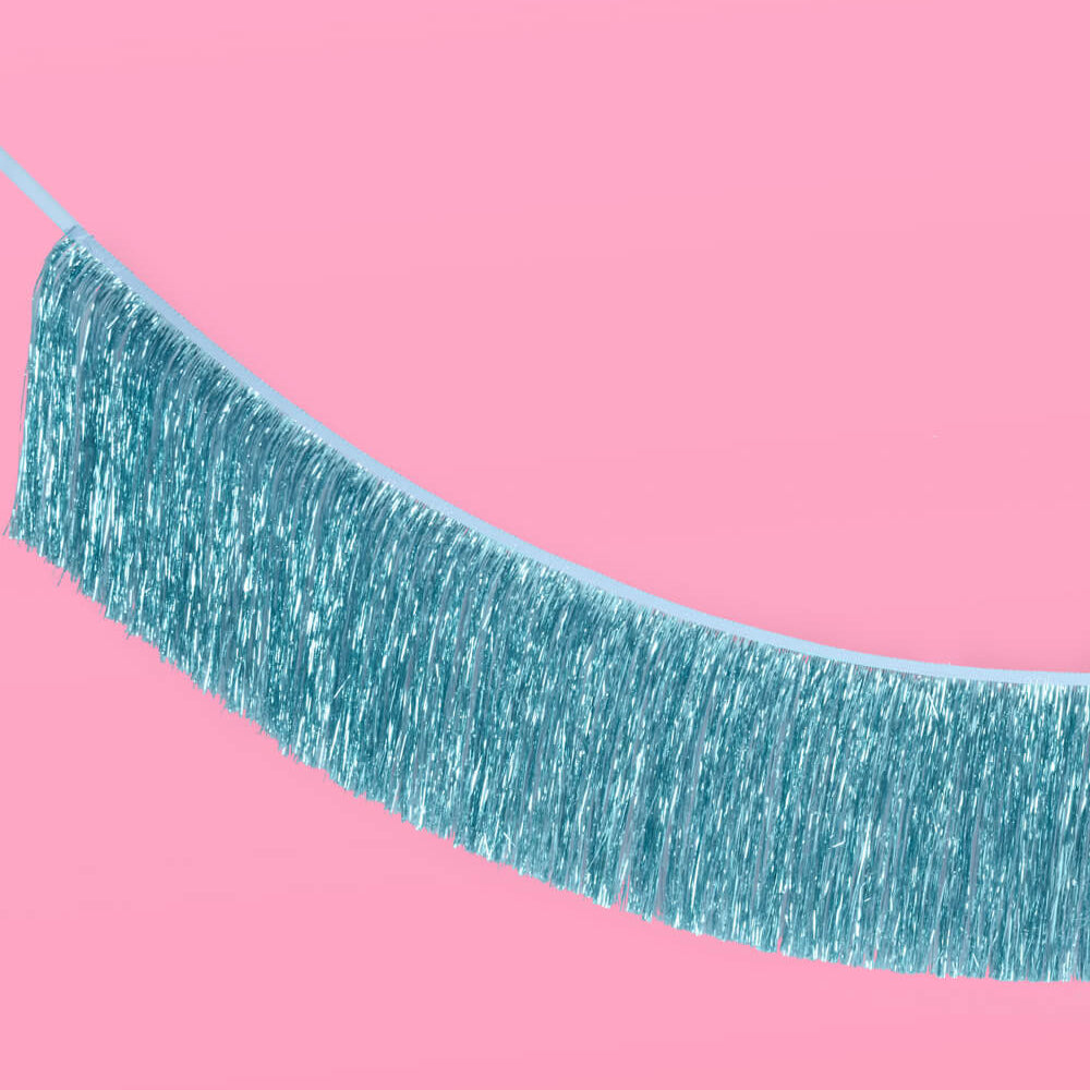 Aquamarine Fringe - blue foil banner xo, Fetti Banners Aquamarine Fringe - blue foil banner Bonjour Fete - Party Supplies