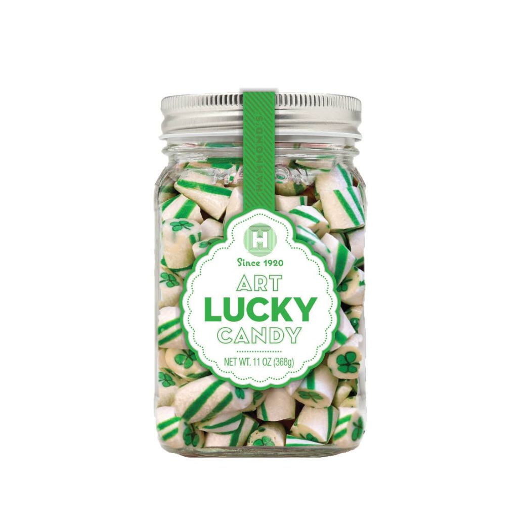 CLOVER LUCKY CANDY IN MASON JAR Hammond's Candies St. Patrick's Day Bonjour Fete - Party Supplies