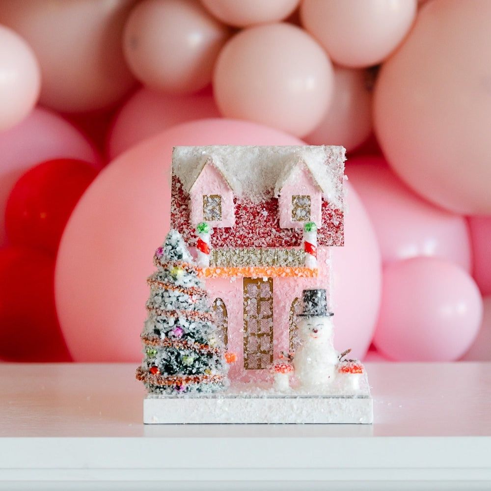 PETITE SNOWMAN COTTAGE BY CODY FOSTER Cody Foster Co. Christmas House Bonjour Fete - Party Supplies