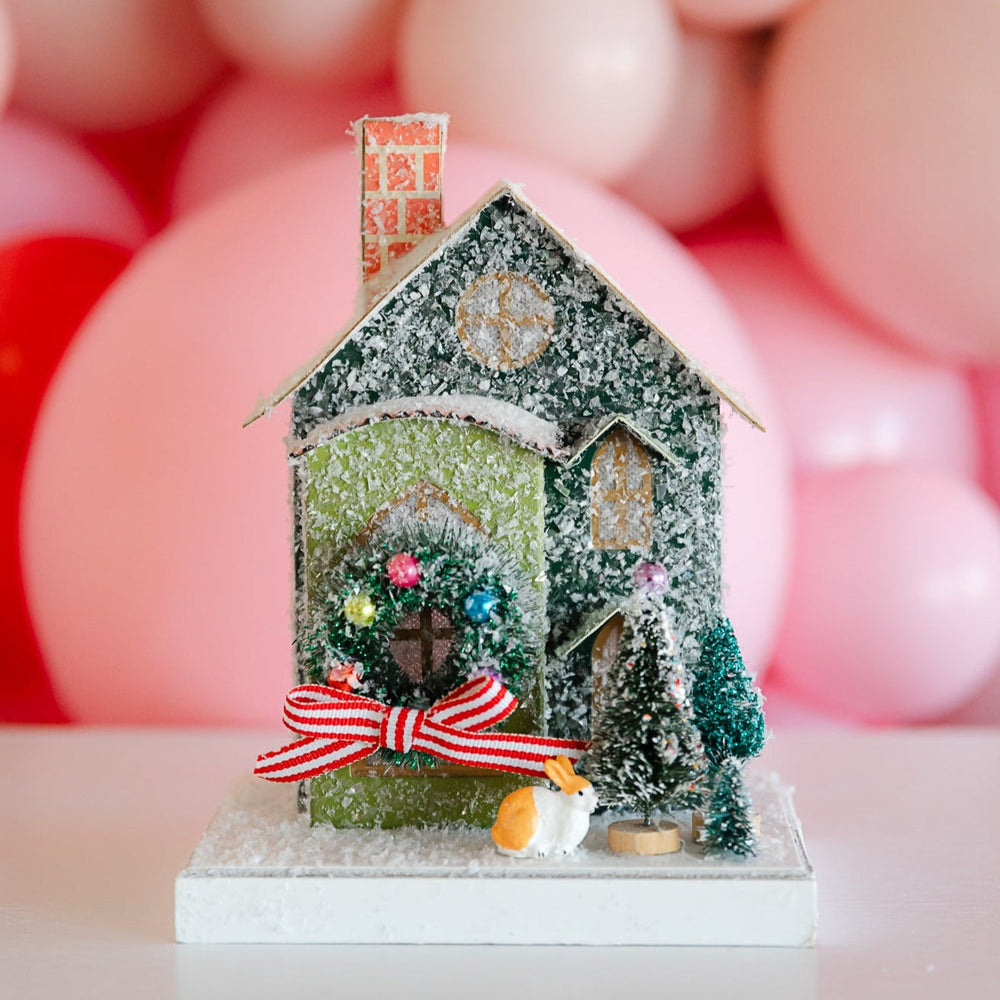 PETITE GREEN HOUSE BY CODY FOSTER Cody Foster Co. Christmas House Bonjour Fete - Party Supplies