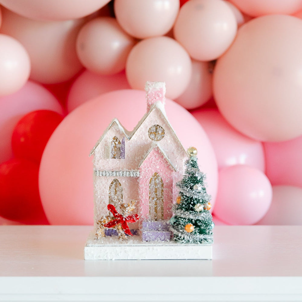 PETITE PINK COTTAGE BY CODY FOSTER Cody Foster Co. Christmas House Bonjour Fete - Party Supplies