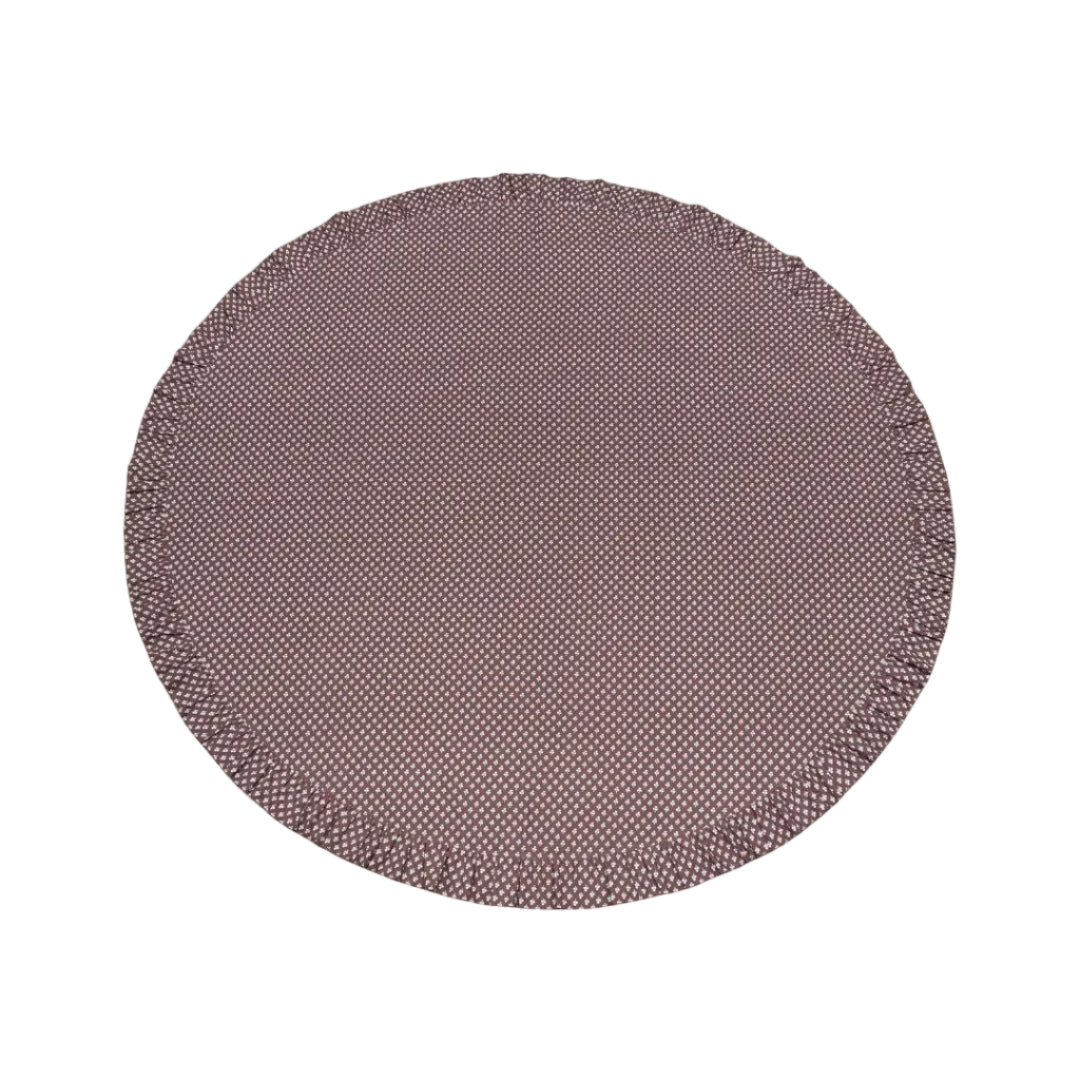 Constance Chocolate Round Tablecloth with Ruffle