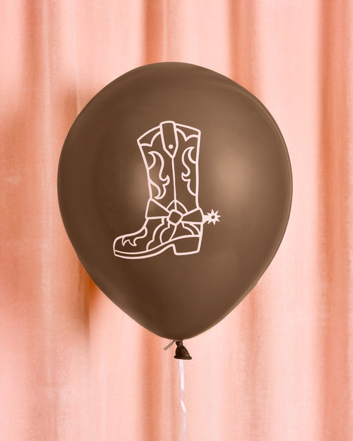 Single cow print cowboy latex balloon