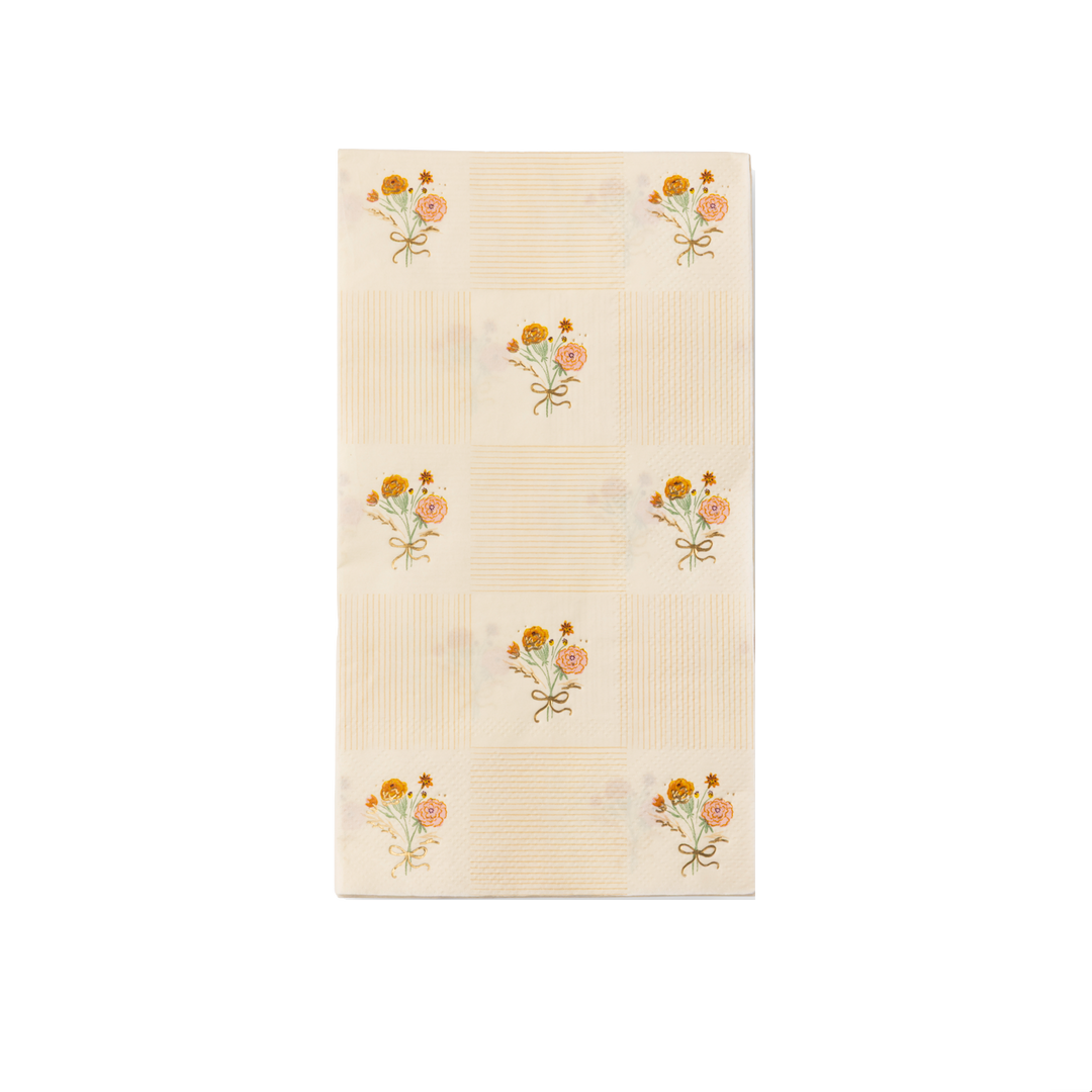 COZY FALL FLORAL GUEST TOWELS Bonjour Fete Napkins COZY FALL FLORAL GUEST TOWELS Bonjour Fete - Party Supplies