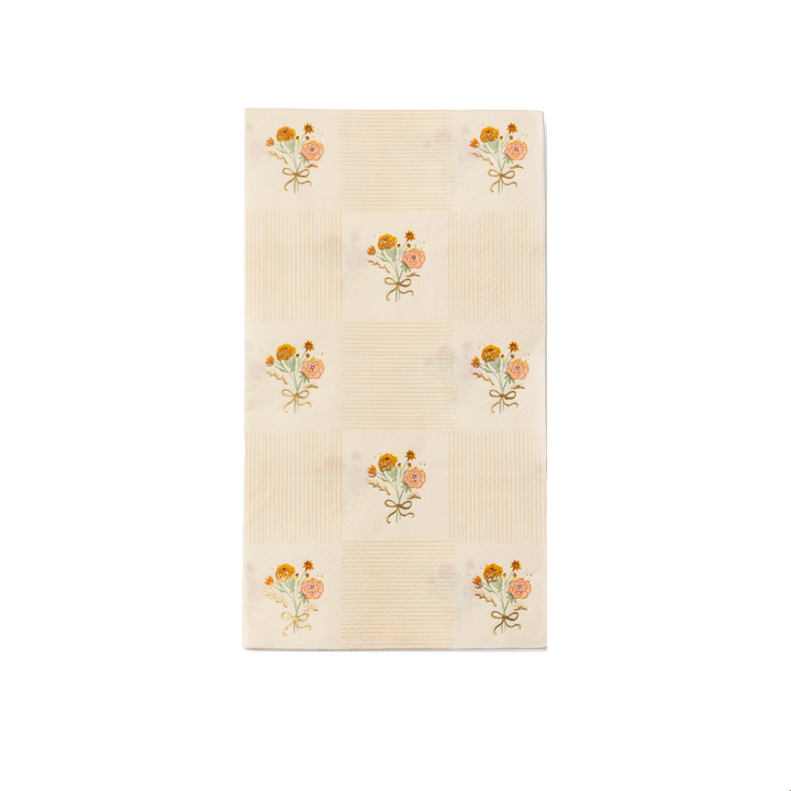 COZY FALL FLORAL GUEST TOWELS Bonjour Fete Napkins COZY FALL FLORAL GUEST TOWELS Bonjour Fete - Party Supplies