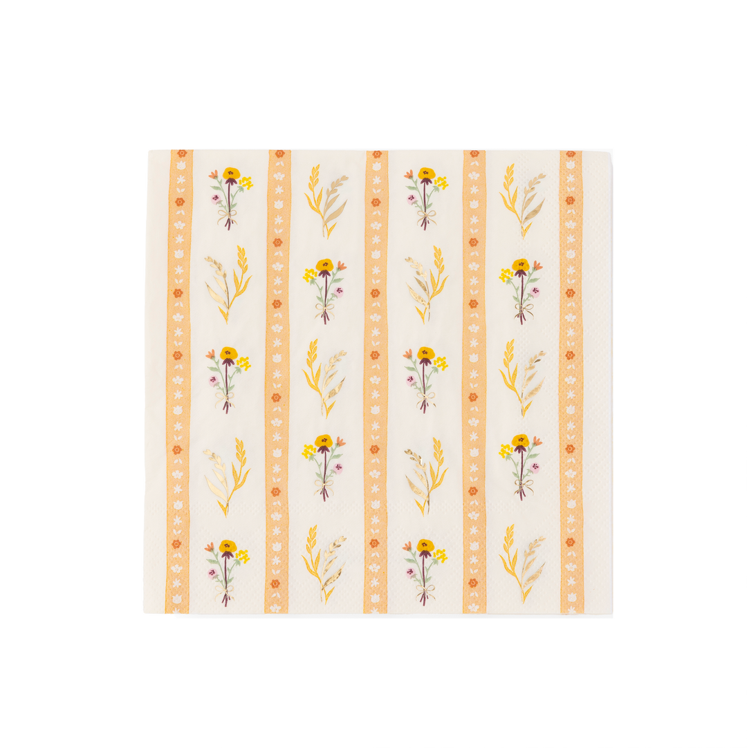 COZY FALL FLORALS LARGE NAPKINS Bonjour Fete Napkins COZY FALL FLORALS LARGE NAPKINS Bonjour Fete - Party Supplies