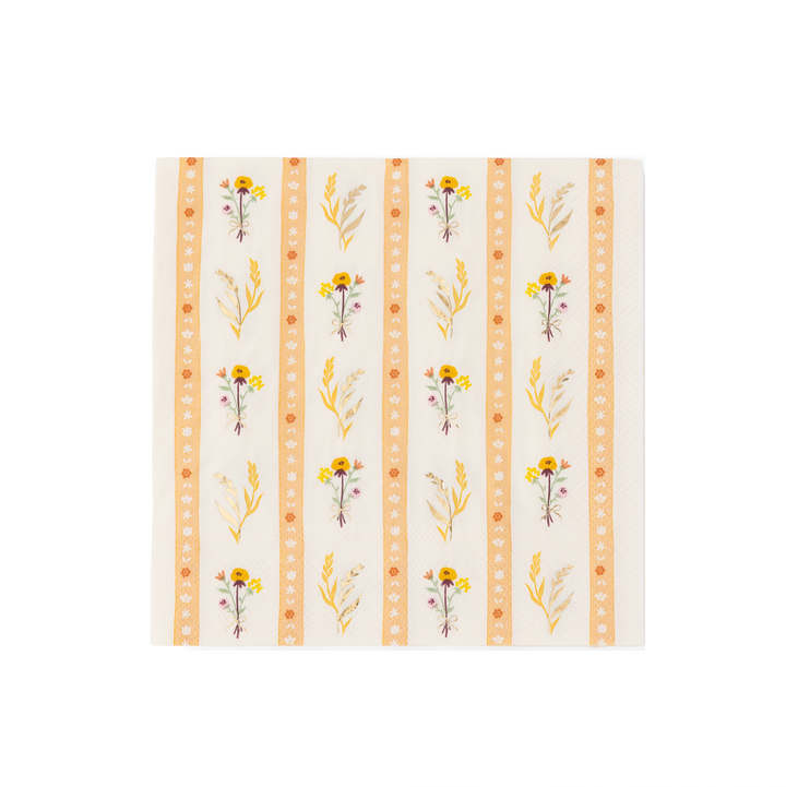 COZY FALL FLORALS LARGE NAPKINS Bonjour Fete Napkins COZY FALL FLORALS LARGE NAPKINS Bonjour Fete - Party Supplies