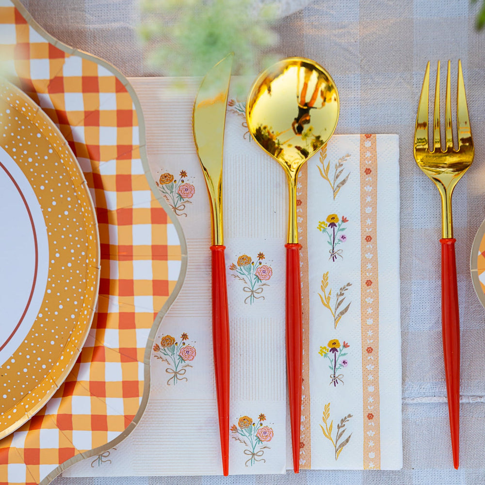 COZY FALL FLORAL GUEST TOWELS Bonjour Fete Napkins COZY FALL FLORAL GUEST TOWELS Bonjour Fete - Party Supplies