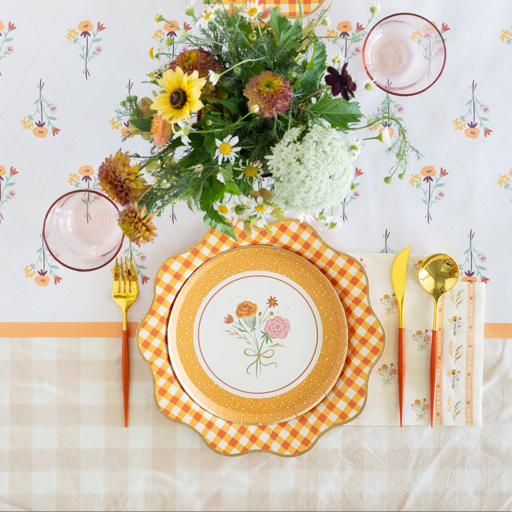 COZY FALL FLORAL TABLE RUNNER Bonjour Fête Table Covers & Placemats COZY FALL FLORAL TABLE RUNNER Bonjour Fete - Party Supplies