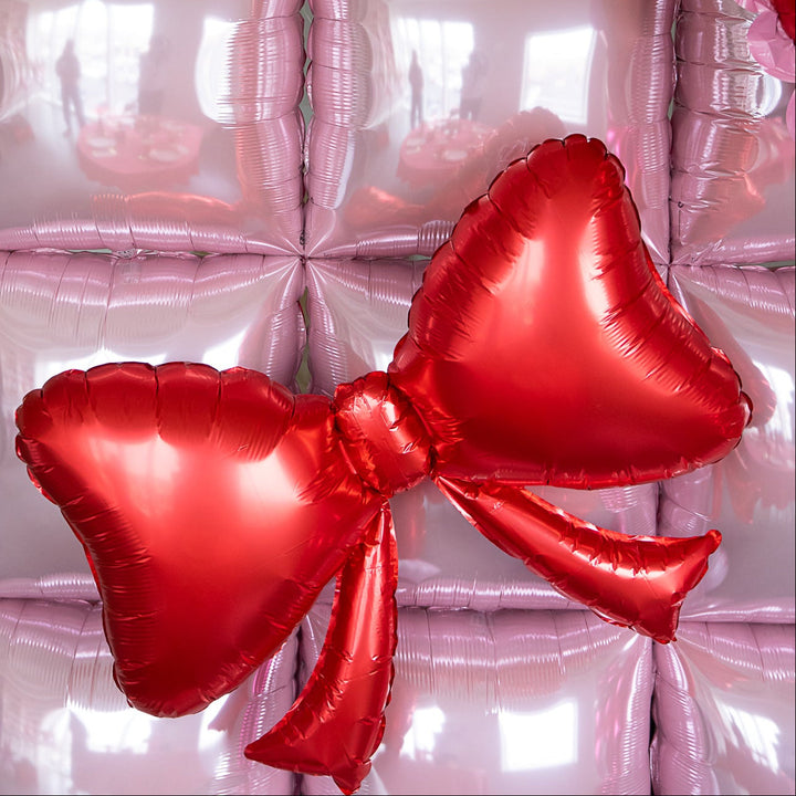 RED BOW FOIL BALLOON Burst Party Co Balloons RED BOW FOIL BALLOON Bonjour Fete - Party Supplies