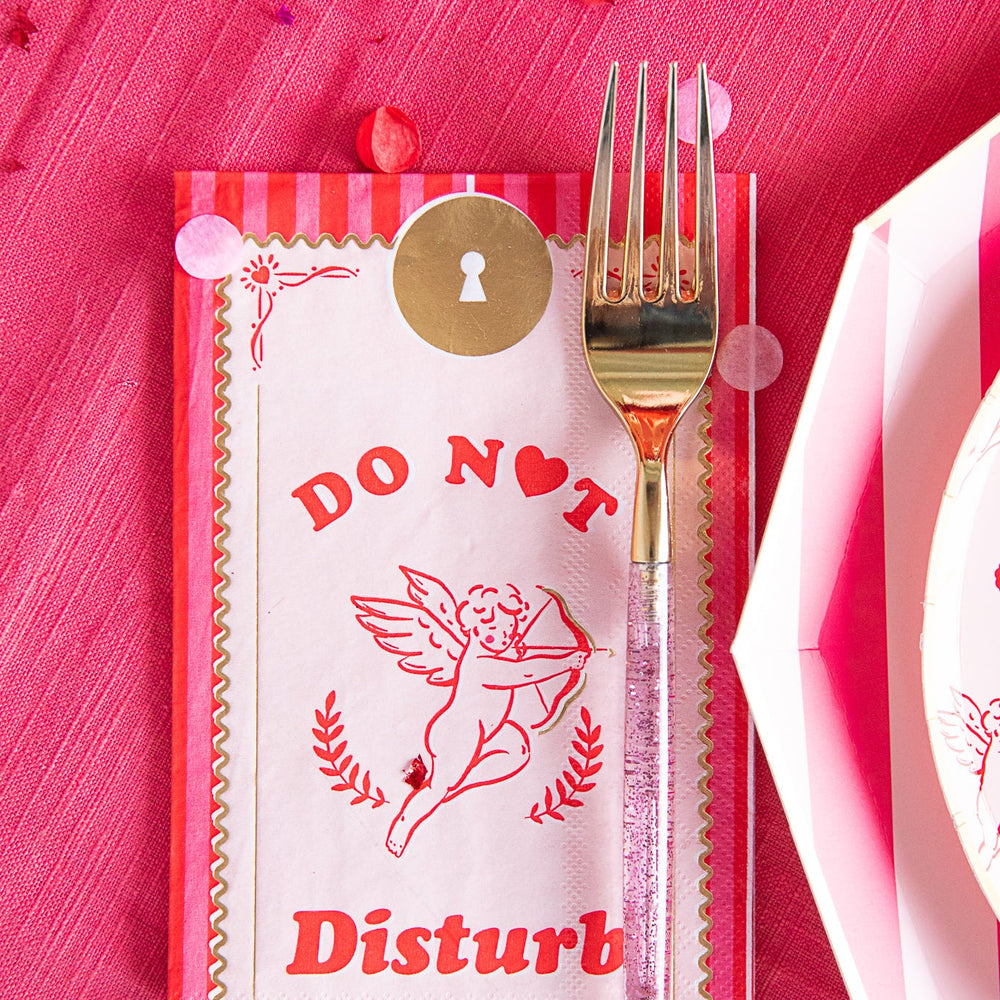 GOLD & PINK CONFETTI CUTLERY Packed Party Cutlery GOLD & PINK CONFETTI CUTLERY Bonjour Fete - Party Supplies