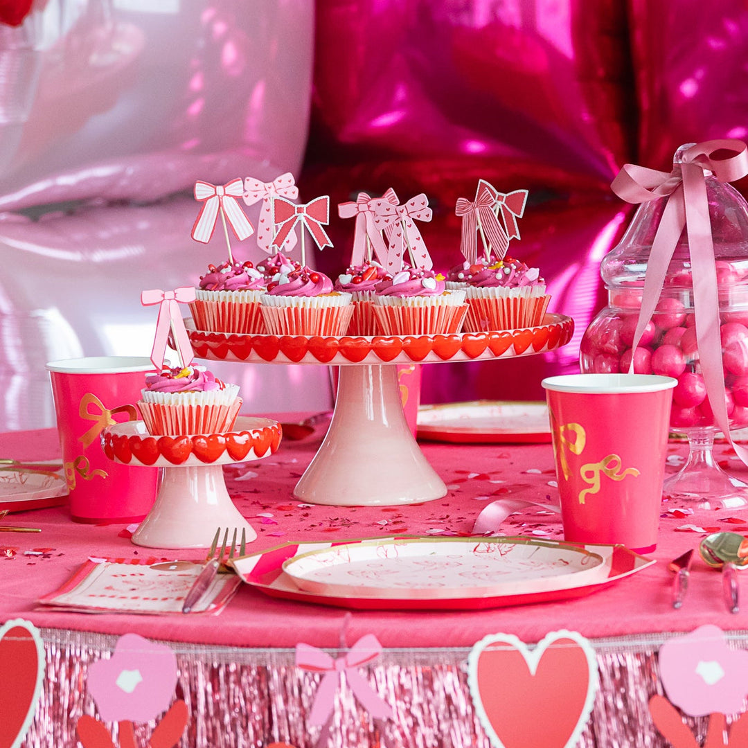 WRAPPED IN LOVE CAKE STAND Accent Decor Valentine's Day Baking Cake Stand WRAPPED IN LOVE CAKE STAND Bonjour Fete - Party Supplies