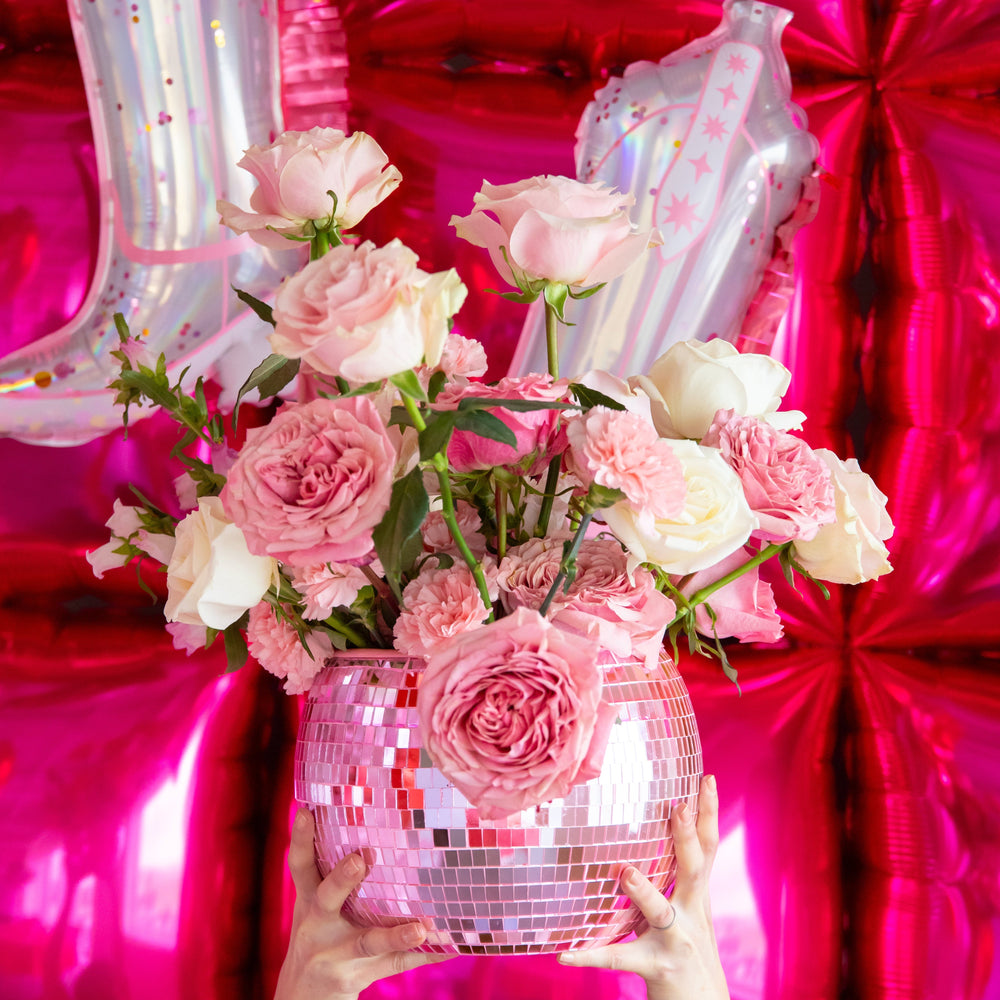 PINK DISCO ICE BUCKET NPW Drinkware & Bar PINK DISCO ICE BUCKET Bonjour Fete - Party Supplies