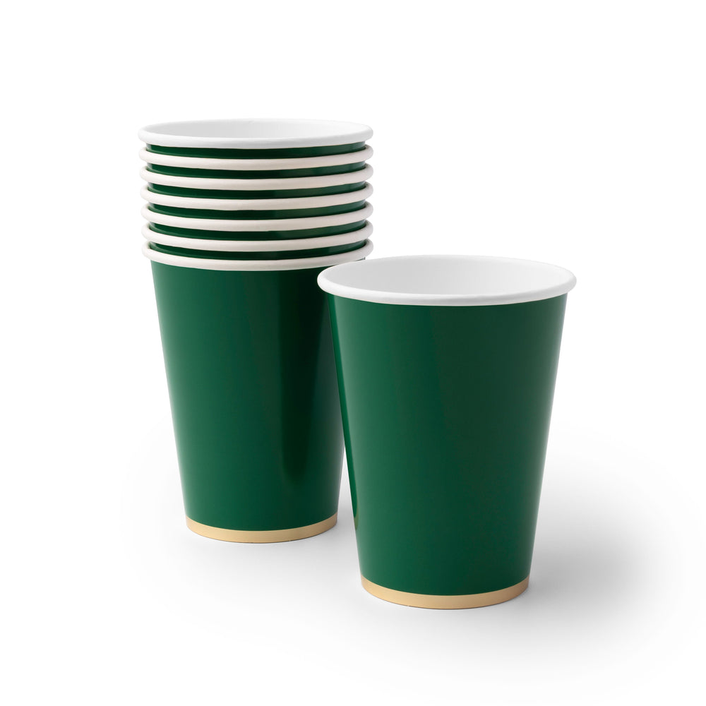 EMERALD GREEN SIGNATURE CUPS Bonjour Fete Cups EMERALD GREEN SIGNATURE CUPS Bonjour Fete - Party Supplies