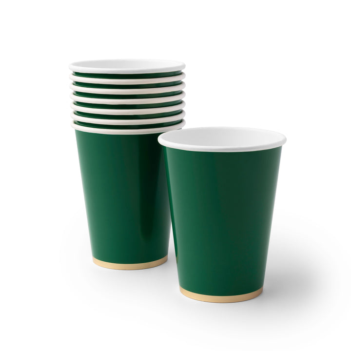 EMERALD GREEN SIGNATURE CUPS Bonjour Fete Cups EMERALD GREEN SIGNATURE CUPS Bonjour Fete - Party Supplies