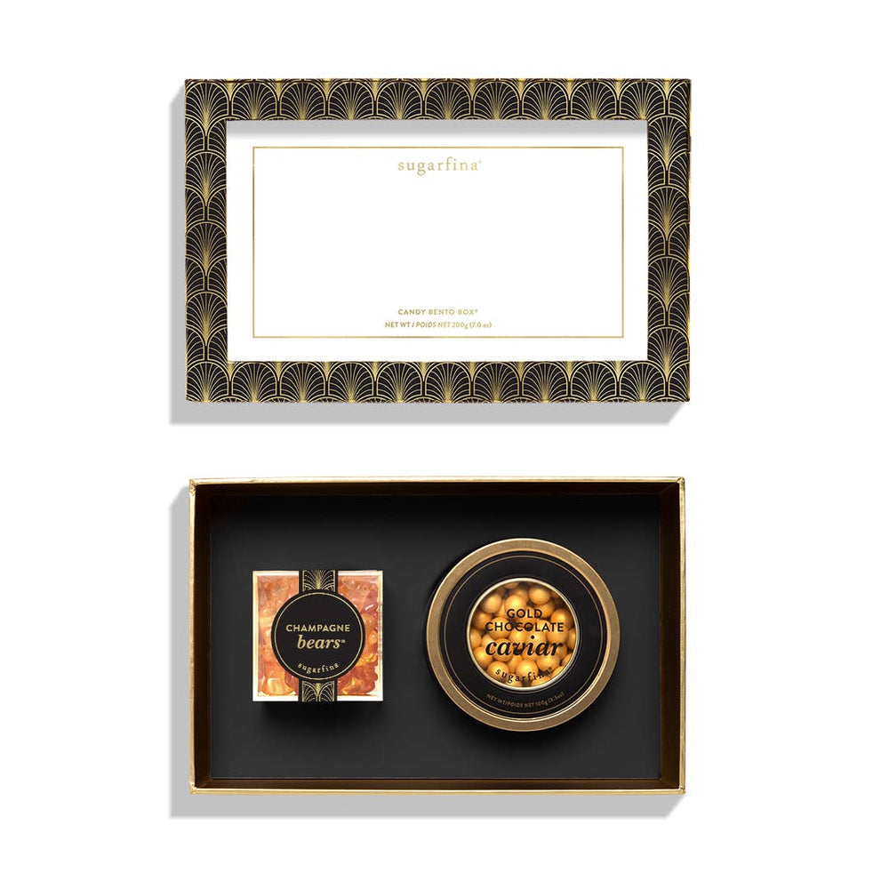 CHAMPAGNE BEARS & CHOCOLATE CAVIAR BENTO BOX Sugarfina Candy CHAMPAGNE BEARS & CHOCOLATE CAVIAR BENTO BOX Bonjour Fete - Party Supplies
