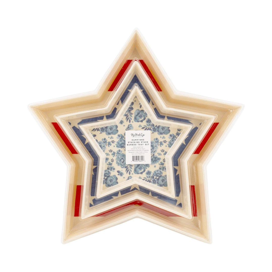 HAM1120 - Hamptons Star Shaped Bamboo Reusable Tray Set My Mind’s Eye HAM1120 - Hamptons Star Shaped Bamboo Reusable Tray Set Bonjour Fete - Party Supplies