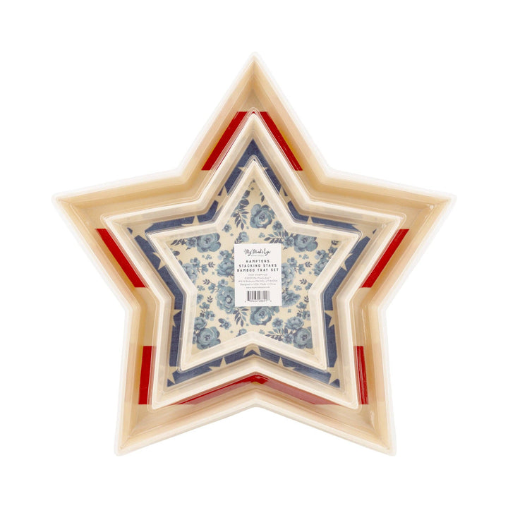 HAM1120 - Hamptons Star Shaped Bamboo Reusable Tray Set My Mind’s Eye HAM1120 - Hamptons Star Shaped Bamboo Reusable Tray Set Bonjour Fete - Party Supplies