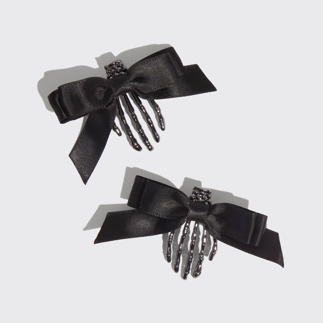 Skeleton Flat Claw Clips 2pc Set KITSCH Skeleton Flat Claw Clips 2pc Set Bonjour Fete - Party Supplies