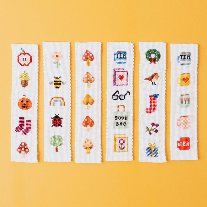 Cotton Clara cross stitch bookmarks including the Christmas motifs design