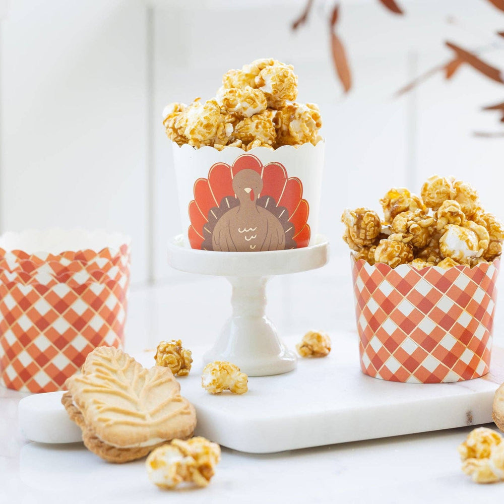 FOILED ORANGE TURKEY BAKING CUPS My Mind’s Eye Thanksgiving Baking & Treats FOILED ORANGE TURKEY BAKING CUPS Bonjour Fete - Party Supplies