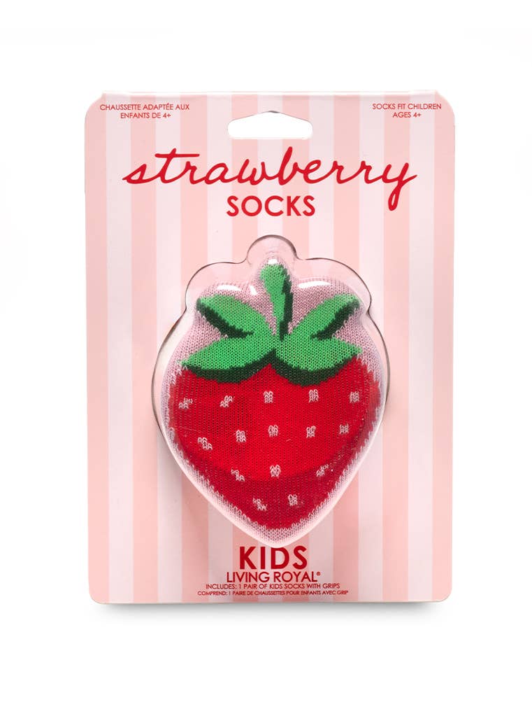 3D Packaged Crew Socks - Kids - Strawberry - Pink Living Royal 3D Packaged Crew Socks - Kids - Strawberry - Pink Bonjour Fete - Party Supplies