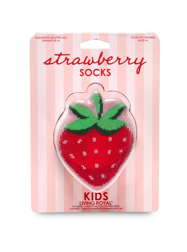 3D Packaged Crew Socks - Kids - Strawberry - Pink Living Royal 3D Packaged Crew Socks - Kids - Strawberry - Pink Bonjour Fete - Party Supplies