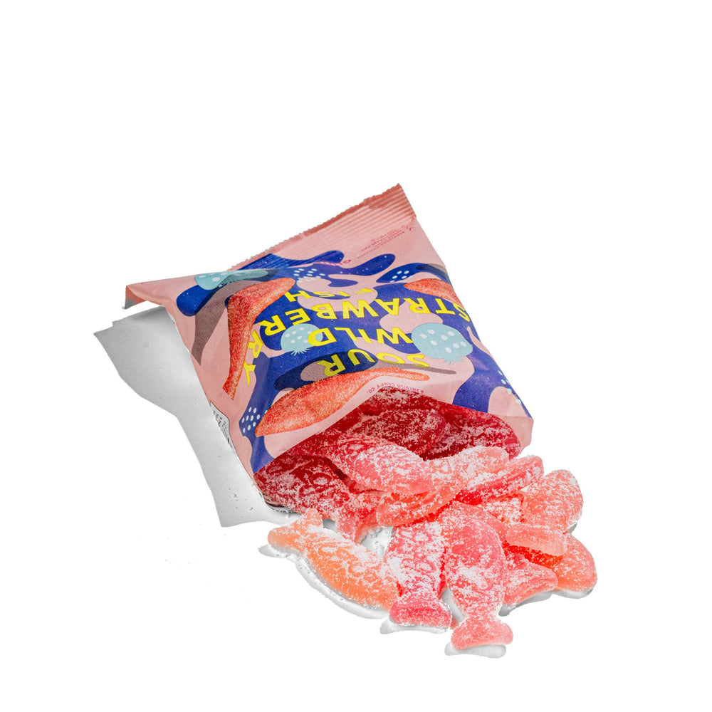 Sour Wild Strawberry Fish - Swedish Candy 5.2oz (150g) BonBon - A Swedish Candy Co Sour Wild Strawberry Fish - Swedish Candy 5.2oz (150g) Bonjour Fete - Party Supplies