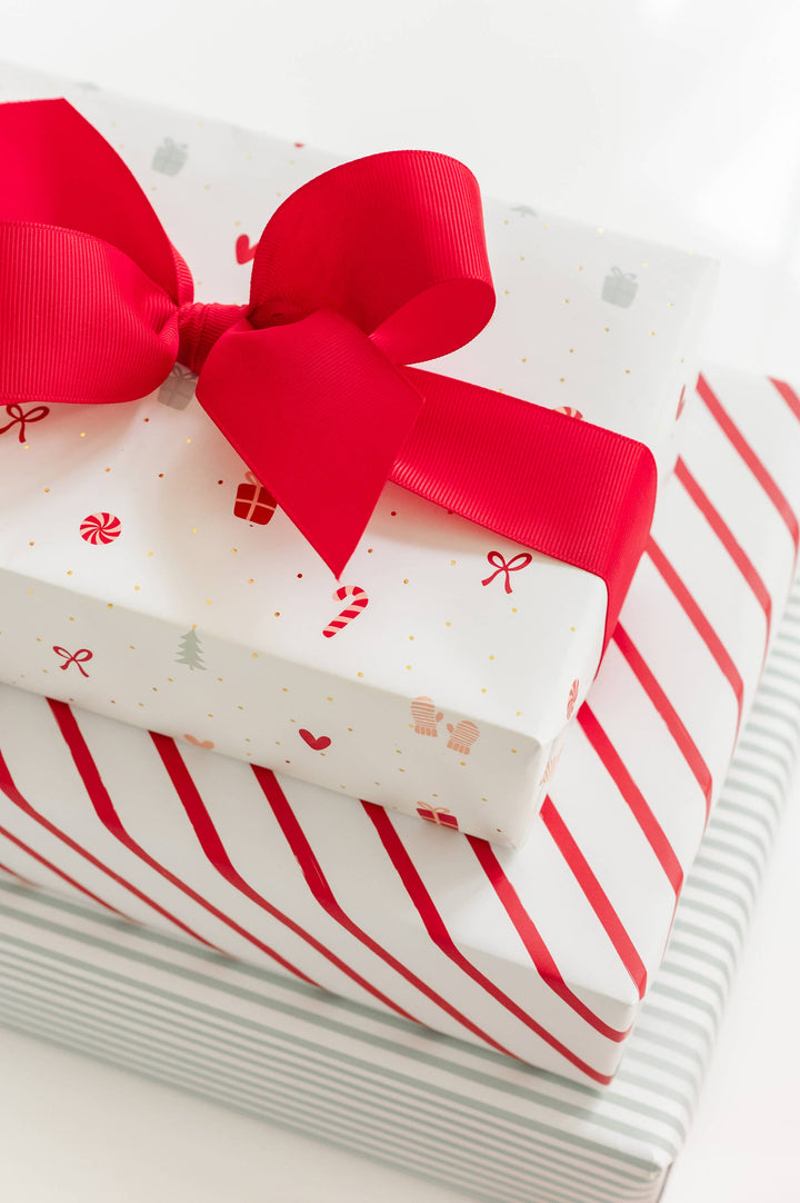 Red Diagonal Stripe, Wrapping Paper Roll Sugar Paper Red Diagonal Stripe, Wrapping Paper Roll Bonjour Fete - Party Supplies