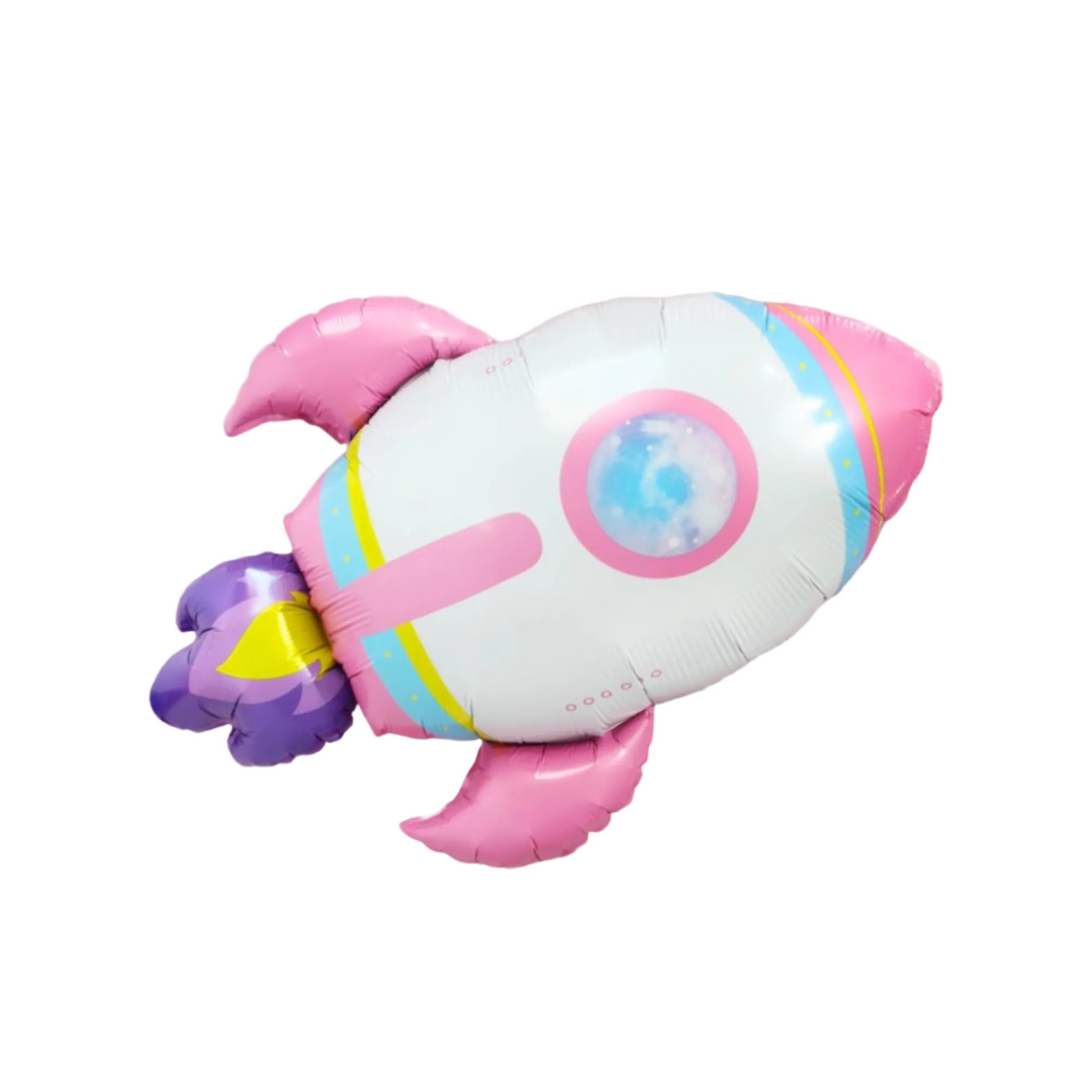 Pink Rocket Ship Foil Balloon – Space Party & Galaxy-Theme Zoey Christina Pink Rocket Ship Foil Balloon – Space Party & Galaxy-Theme Bonjour Fete - Party Supplies